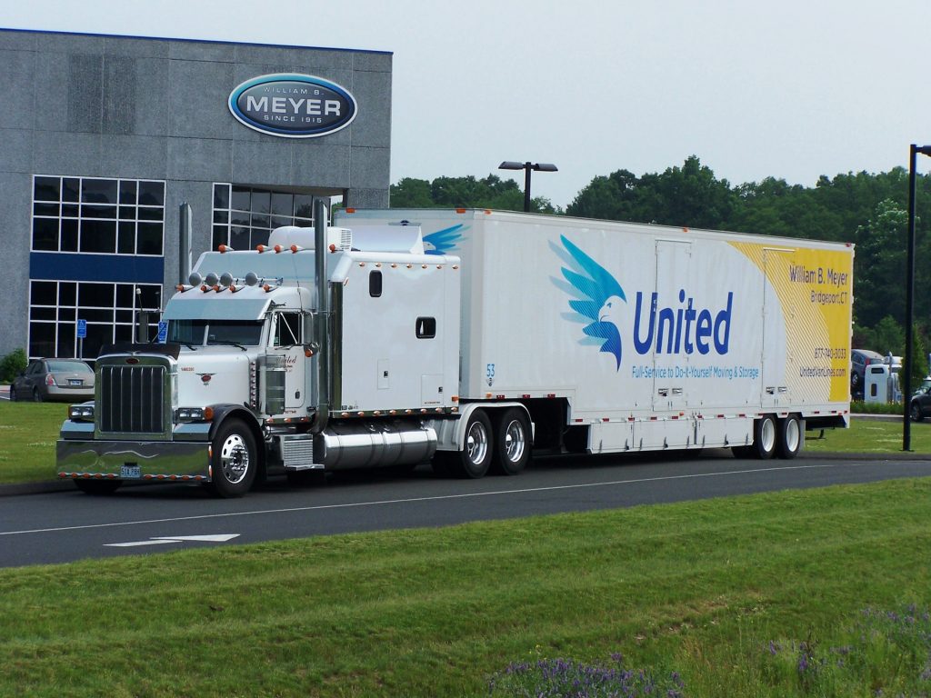 United Moving Truck close up at Meyer Moving and Storage